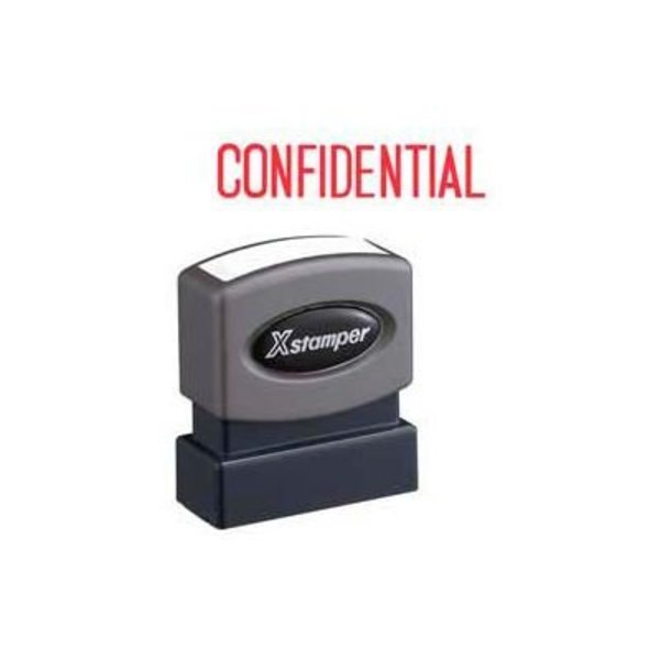 Shachihata Inc. Xstamper® Pre-Inked Message Stamp, CONFIDENTIAL, 1-5/8" x 1/2", Red 1130